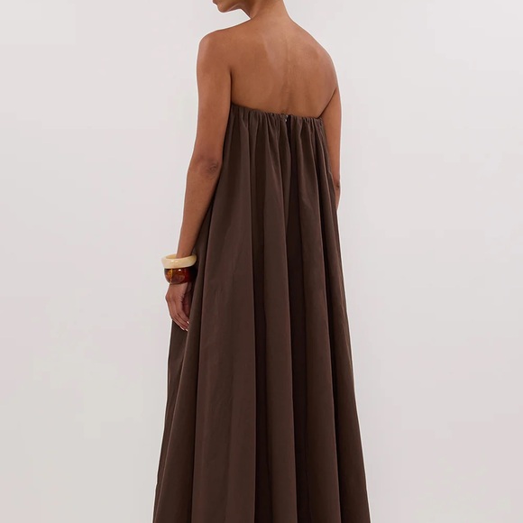 DISSH Roisin Bitter Choc Cotton Strapless Maxi Dress - Picture 3 of 5